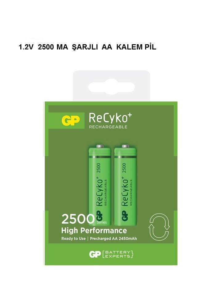 GP 1.2V 2500mA AA Kalın Şarjlı Kalem Pil 2'li