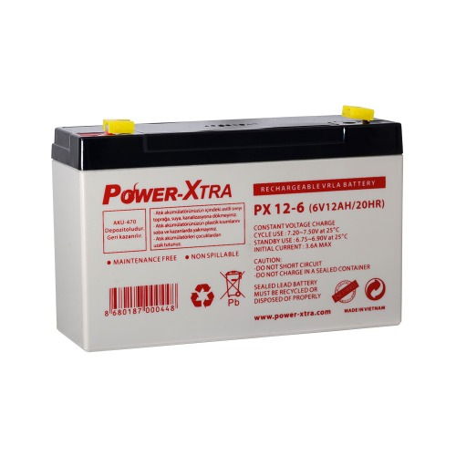 Power-Xtra 6V 12 Ah Bakımsız Kuru Akü