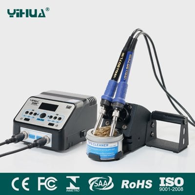YIHUA 938D + Yükseltme Sürümü Çift havya SMD Lehimleme İstasyonu