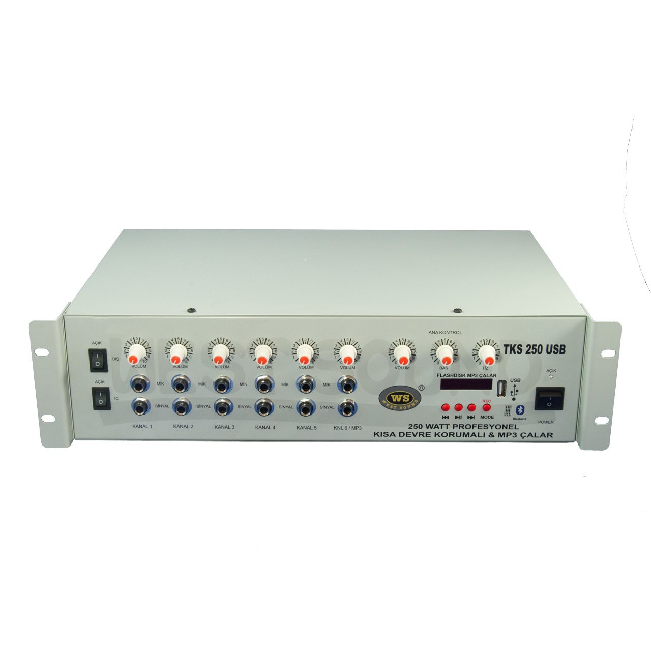 TKS 250 Watt 8 Ohm USB Girişli Mikserli Amplifikatör