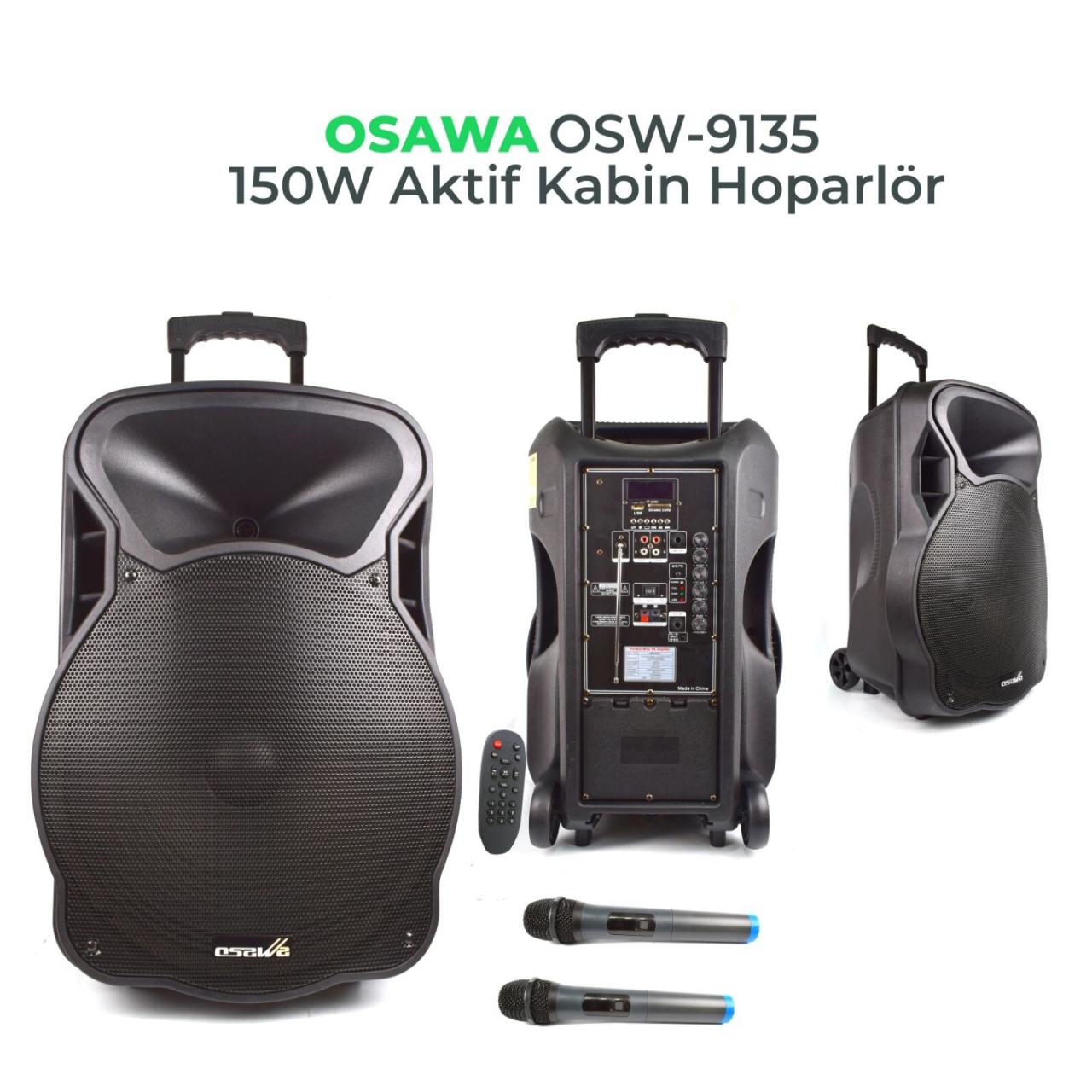 OSAWA OSW-9135 Taşınabilir Şarjlı Telsiz Mikrofonlu Ses Sistemi