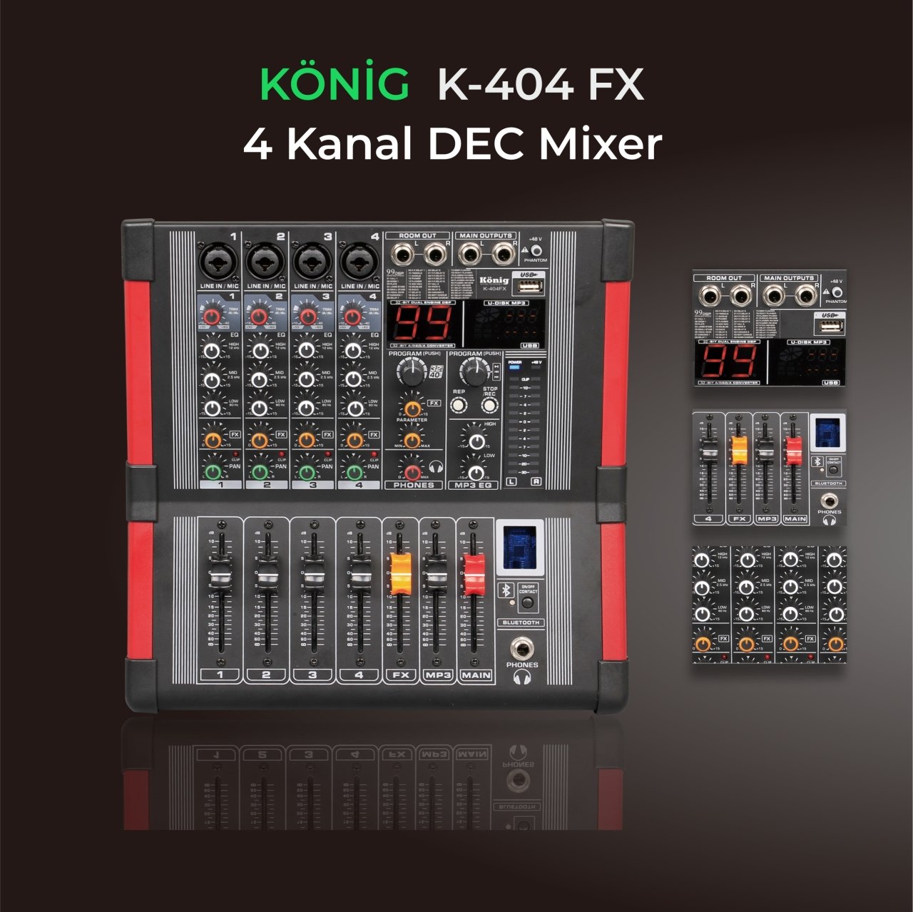 König K-404 FX 4 Kanal Deck Mikser