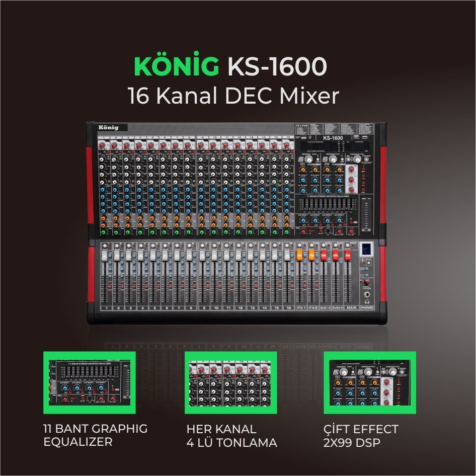 König KS-1600 16 Kanal Deck Mikser