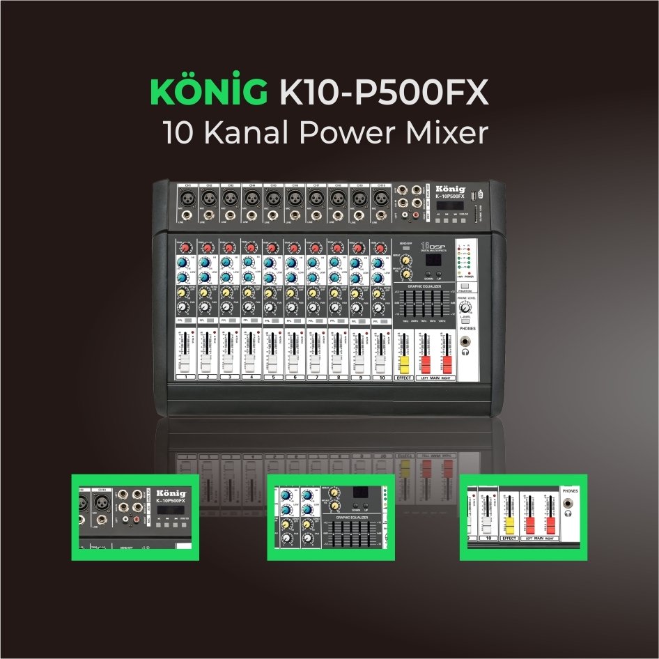 König K10-P500FX 10 Kanal Power Mikser