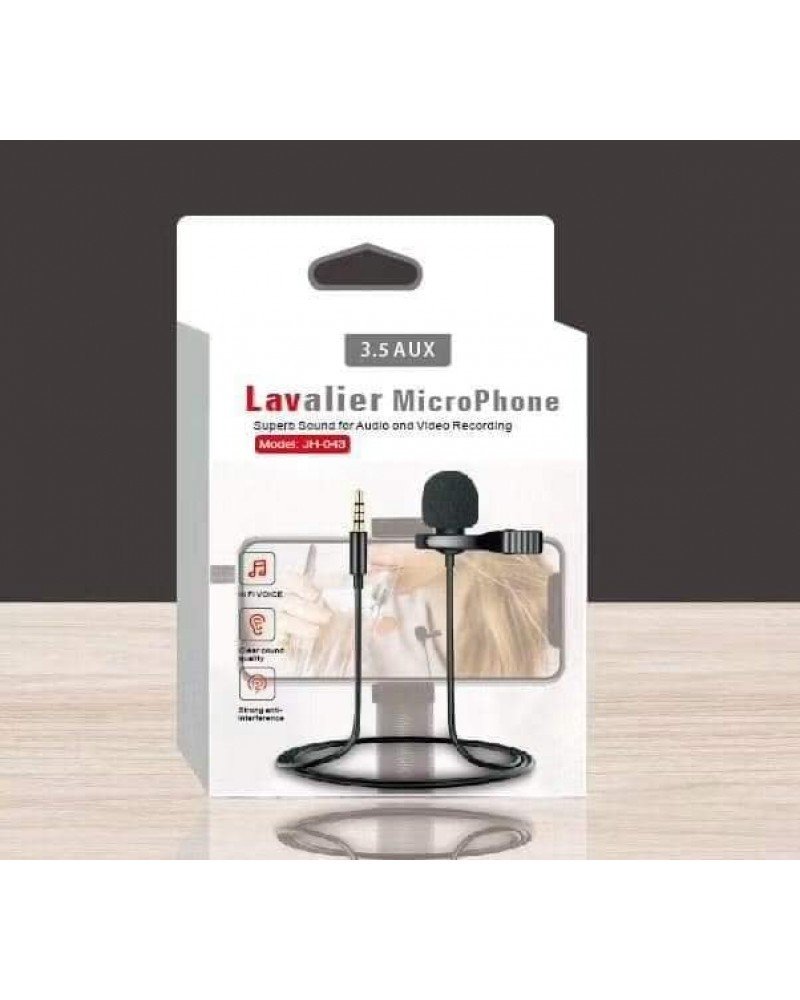 Lavalier JH-043 Canlı Yayın ve Youtuber Mikrofonu 3.5 Aux Girişli