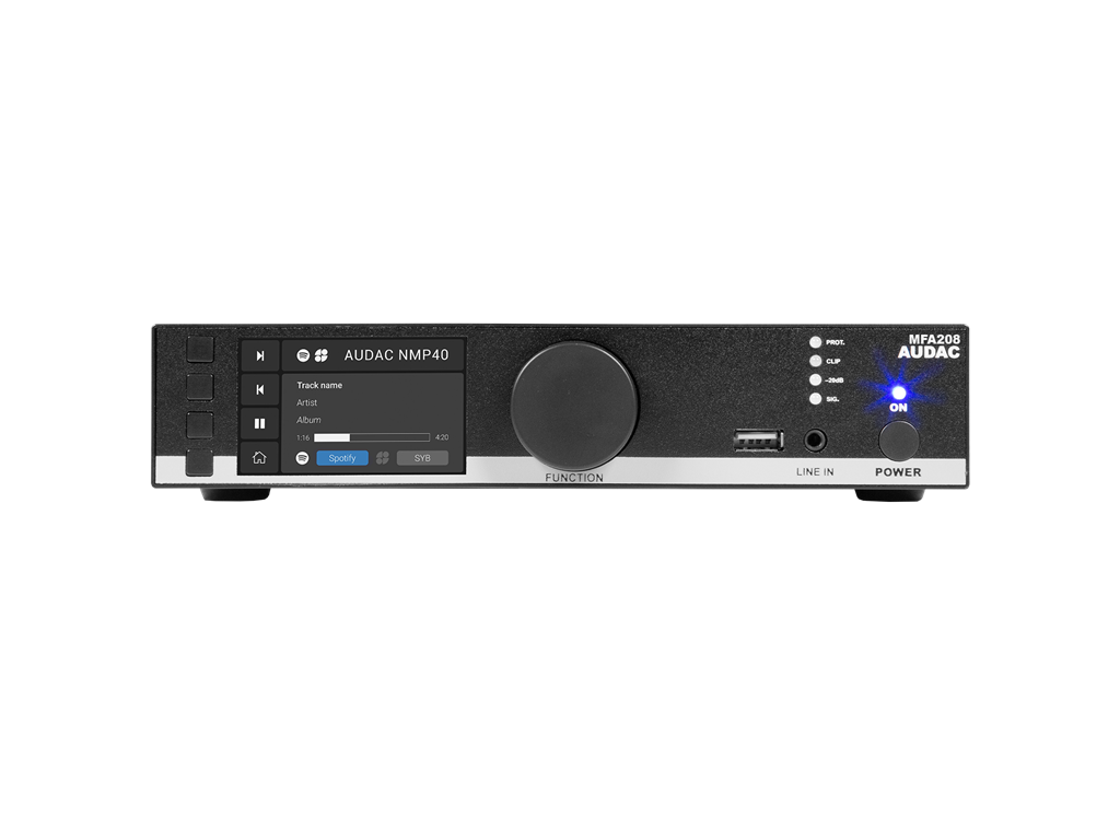 Audac MFA208 Multi Fonksiyonel Amplifikatör 2X40W/70V/100V