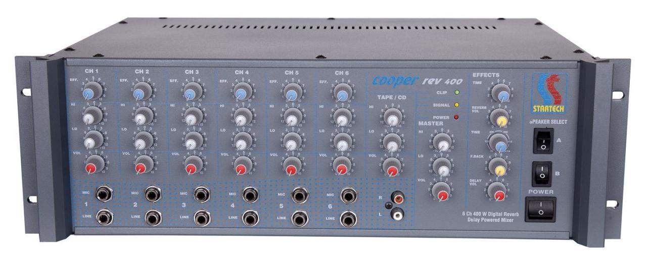 Startech COOPER REV-400T 400 Watt Digital Echo+ Reverb'li 100V Hat Trafolu Amplifikatör