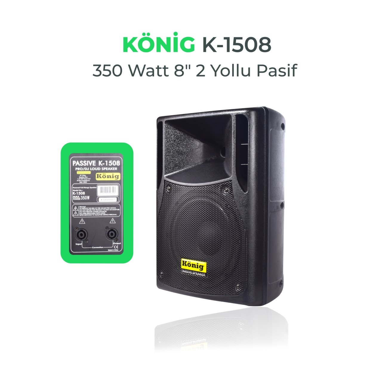 König K-1508 8''inch 350W Pasif Kabin Hoparlör