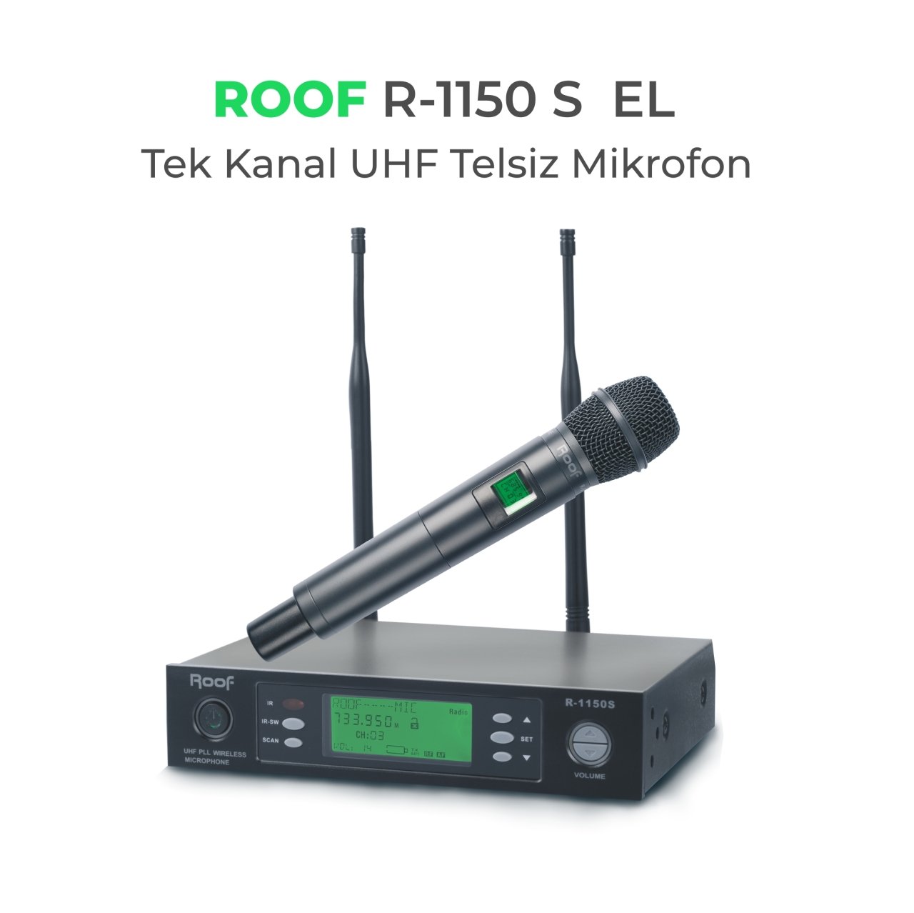 R–1150S EL Tek Kanal 2 Anten Uhf Kablosuz Mikrofon