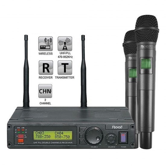 R–1200 EL+EL 2 Kanal UHF Telsiz Mikrofon