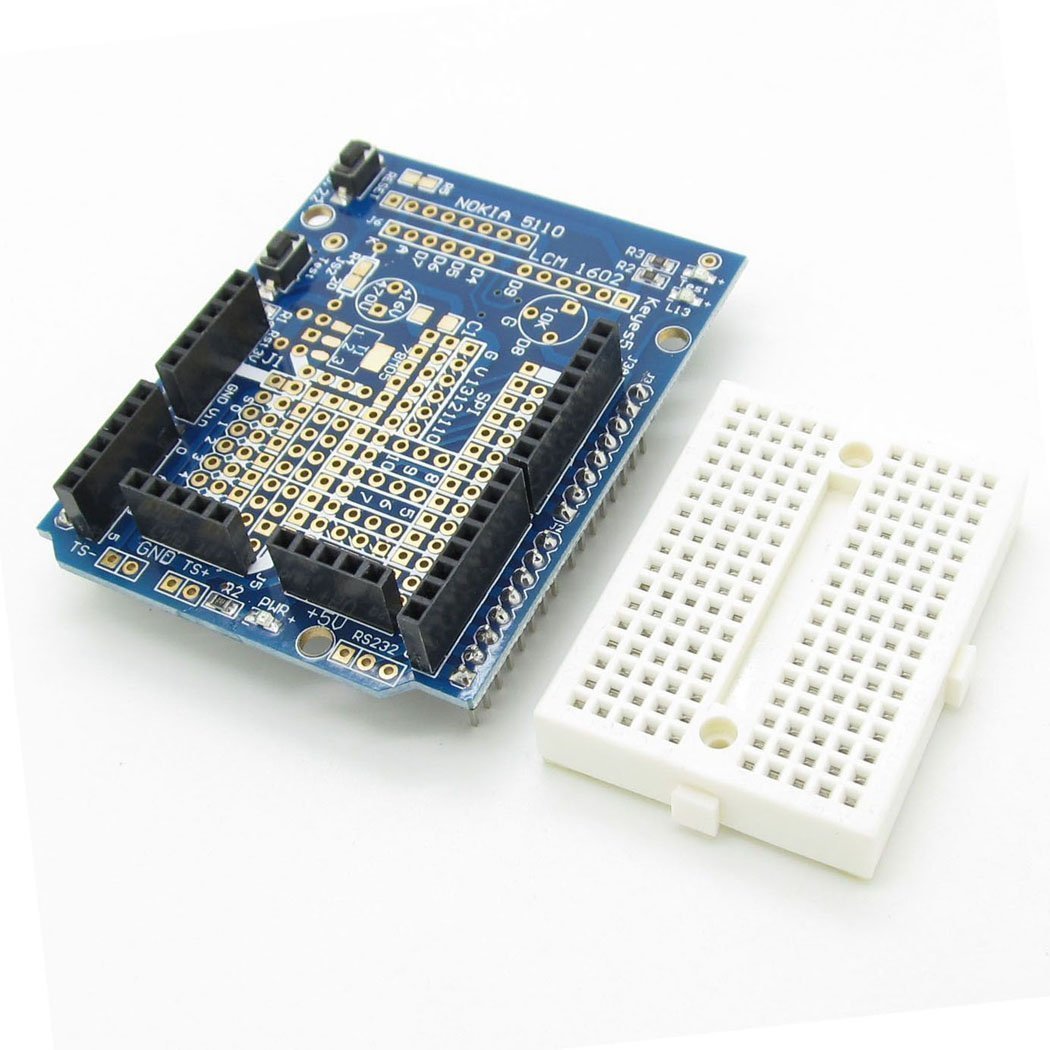 Mini Breadboardlu Arduino UNO R3 Proto Shield Kiti
