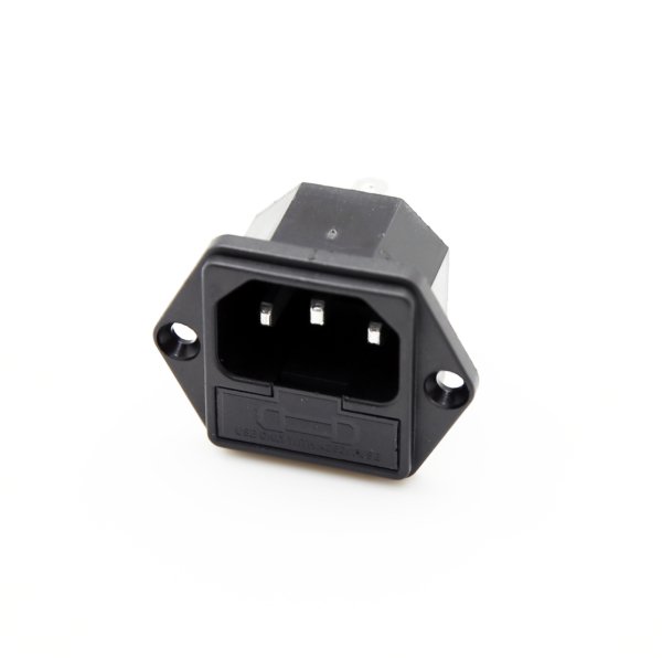 3 Pin Power Fiş Erkek  Şase Sigortalı Soket