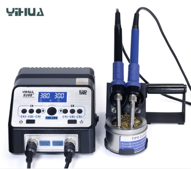 YİHUA 938D+ Upgrade Antistatik Çift Havyalı Dijital Göstergeli Lehimleme İstasyonu