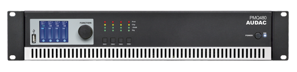 Audac PMQ480 4X480 Watt 100 V Hat Trafolu  Dijital  Power Amplifikatör
