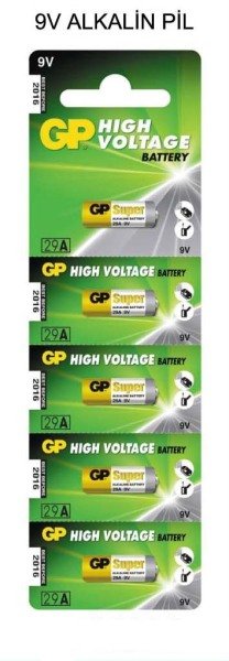 GP 29A 9V Alkaline Pil 5'li Paket
