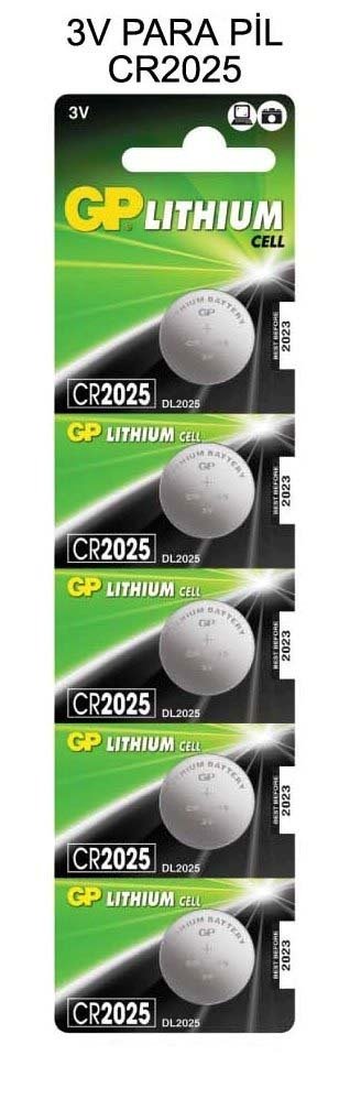GP CR2025 3V Para Pil 5'li