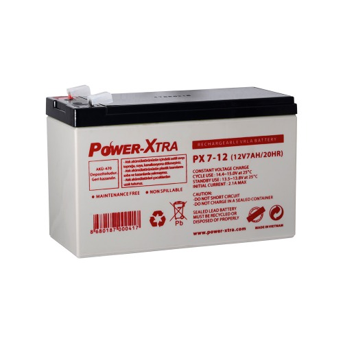 Power-Xtra 12V 7 Ah  Pin Bakımsız Kuru Akü