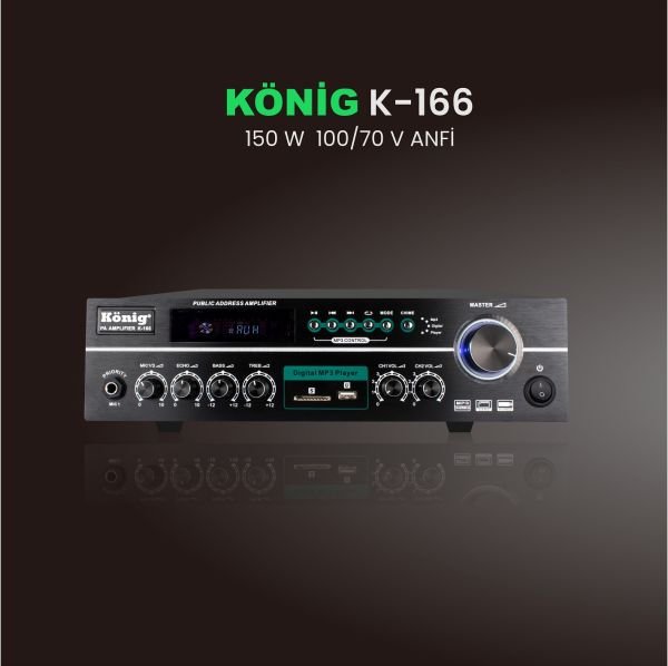 König K-166 2 Zonlu 150W Hat Trafolu Amfi