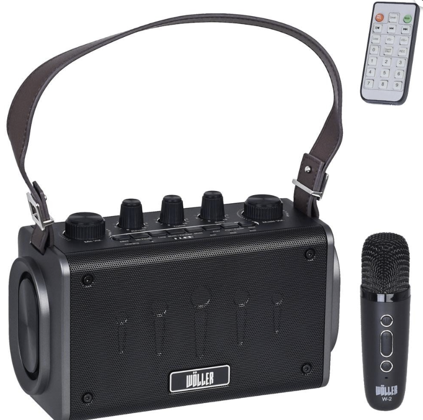 WÖLLER W-600 E 100W Usb+Sd+Bt Tek El Kayıtlı Şarjlı Amfi