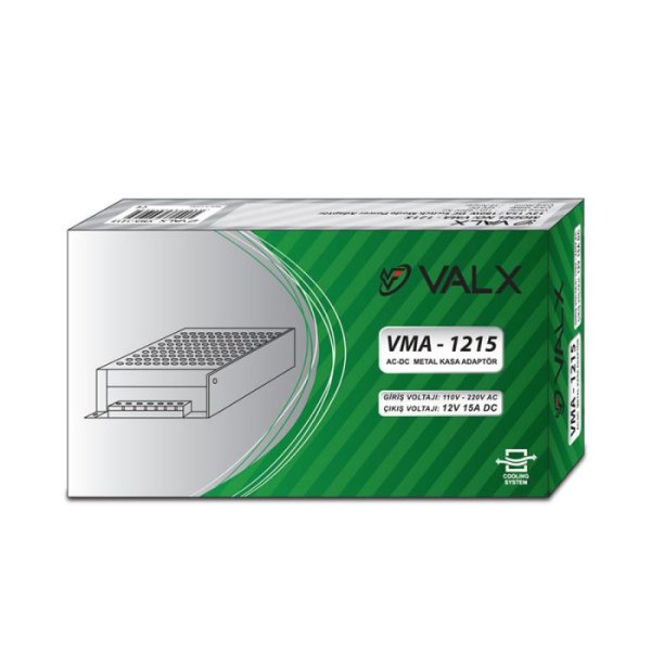 VALX 12V 15A 180W Metal Kasa Adaptör