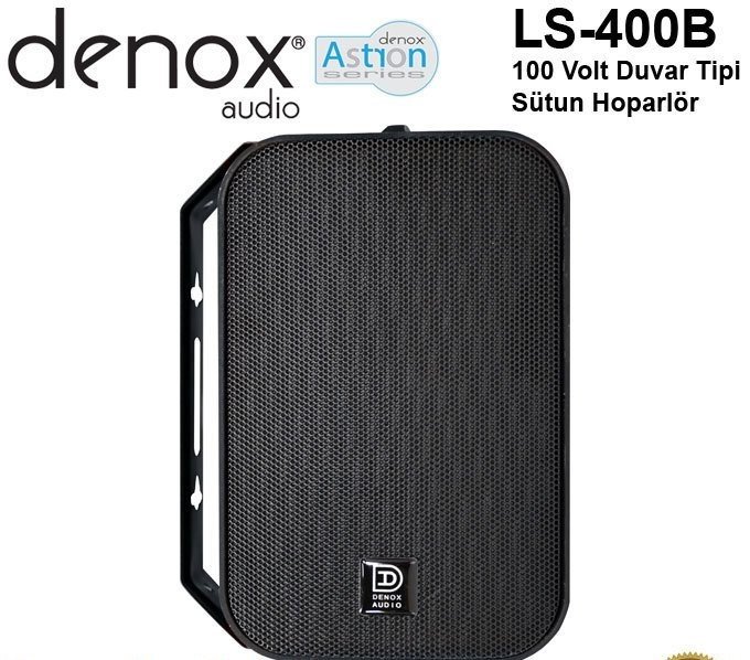 Denox Astron LS 400 Duvar Hoparlör 100 Volt (TEK) Siyah