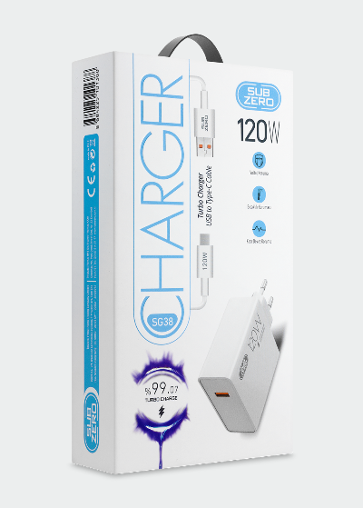 Subzero SG38 120W Type-C Kablolu Turbo Ev Tipi Şarj Aleti