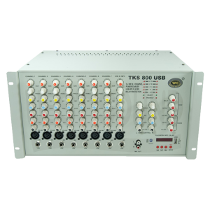 TKS 800 EF Efektli USB Girişli  8 Kanal Mikserli Stereo Amplifikatör