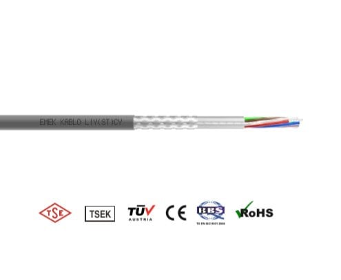 Emek LİY(St)CY 6X0,22mm Blendajlı Kalaylı Kontrol Kablosu