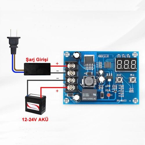Xh-M603 Akü Şarj Kontrol Kartı Batarya Şarj Kontrol Devresi 12V