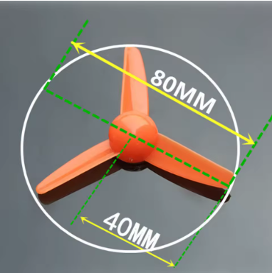 Plastik Pervane 3 Kanat 80mm