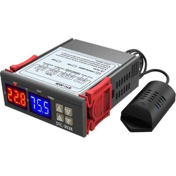 STC-3028 12V LCD Ekranlı Nem Sıcaklık Kontröl Termostatı