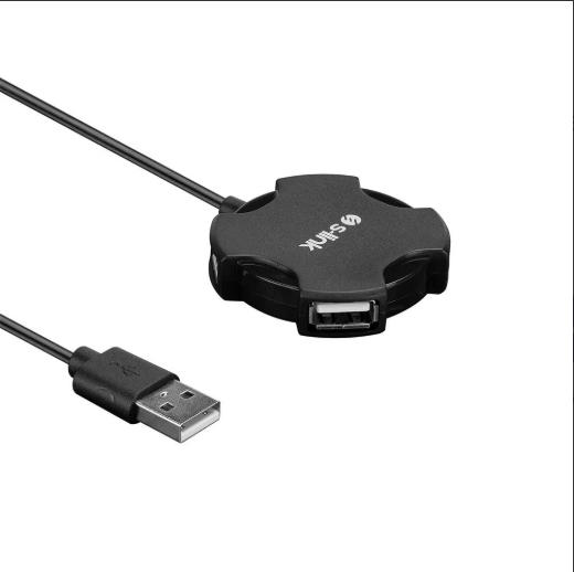 S-LİNK SW-U212 SWAPP USB 2.0 4 PORT HUB KABLOLU ÇEVİRİCİ ADAPTÖR - SİYAH Çoğaltıcı