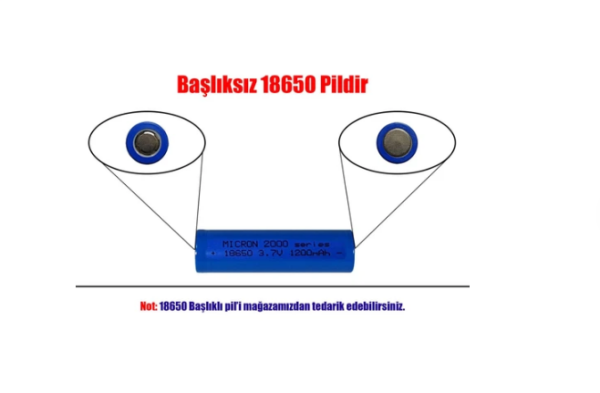 Micron 1200 Mah 3.7 V 18650 Li-Ion Şarj Edilebilir Pil