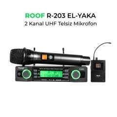 Roof R-203EY 2 Kanal  UHF El+Yaka Kablosuz Mikrofon