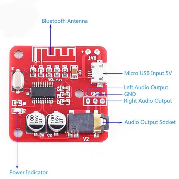 XH-A250 MP3 Bluetooth 4.1 Alıcı - Kablosuz Stereo Müzik Modülü